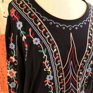 Floral Embroidered Anthropologie Top